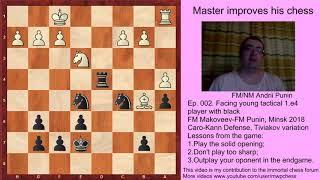 Chess-Facing young tactical 1.e4 player with black