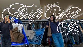 thrift with me!  I went to 6 thrift stores, intense dat of thrifting + try-on haul