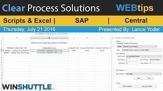 WINSHUTTLE Tutorials & WEBtips: Transaction - Scripting and Excel Training