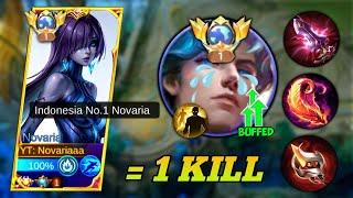 TOP 1 NOVARIA BUILD COUNTER BUFFED XAVIER SOLO RANKED!! | GLOBAL NOVARIA 1 HIT BUILD & EMBLEM - MLBB