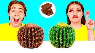 Real Food vs Chocolate Food Challenge | Awesome Kitchen Hacks by ChallengeTeen