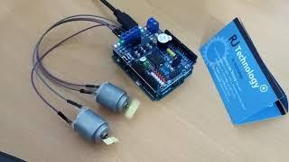 Arduino Uno 로 L298P 모터 쉴드를 사용해서 2개의 DC모터 구동시켜 보기