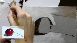 Beginners Acrylic Still Life Painting Techniques demo - Part 2a