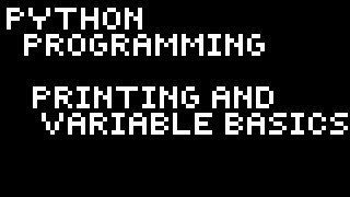 Python Basics - Print Statements and Variables