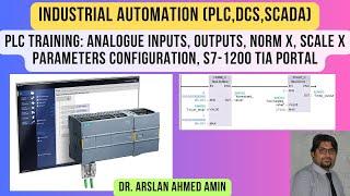 PLC Training: Analogue Inputs, Outputs, Norm X, Scale X Parameters Configuration, S7-1200 TIA Portal