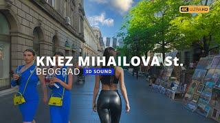 Serbia | Belgrade | Knez Mihailova Street | Walking Tour | 4K | 3D Sound #travel #3dsound