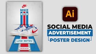 Illustrator CC Tutorial | Graphic Design | Social Media Advertisement Poster Design