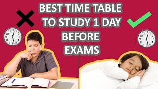 Best Study Timetable For Toppers FOR ONE DAY BEFORE EXAMS | #Studyhacks #ABetterlife