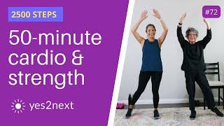 50 Minute Cardio & Strength Workout | Get 2500 steps & build muscle | Seniors, beginners