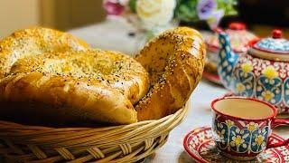 Homemade Uzbek bread.Uzbek Noni