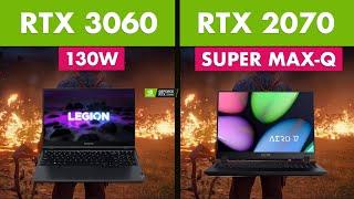 RTX 3060 laptop vs RTX 2070 Super MaxQ  (90W) | 11 Games Test