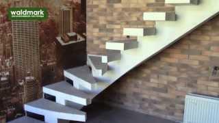 Бетонные лестницы. Бетонные лестницы на центральном косоуре. Waldmark concrete stairs