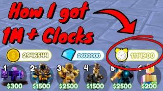 How I got MILLIONS of CLOCKS in Toilet Tower Defense!!