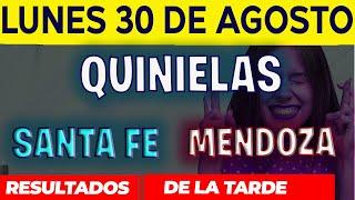 Resultados Quinielas Vespertinas de Santa Fe y Mendoza, Lunes 30 de Agosto