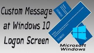 Custom Message On Logon Screen | Windows 10