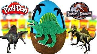 Huevo Sorpresa Gigante de Spinosaurus Jurassic Park 3 Plastilina Play doh Español