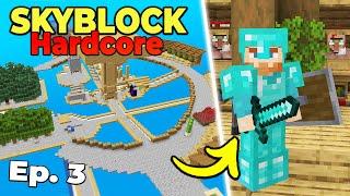 FULL DIAMOND ARMOR in Skyblock, But it's Minecraft Hardcore Survival (#3)