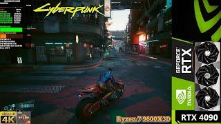 Cyberpunk 2077, Path Tracing, DLSS + FG 4K | RTX 4090 | R7 9800X3D