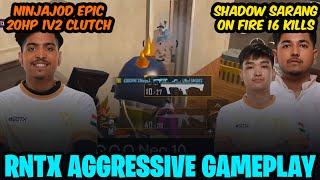 NinjaJOD 20HP 1v2 RNTX Aggressive Gameplay Sarang Shadow FIRE | Team Xspark Highlights Today