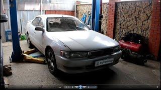 Замена кореного сальника и коробки автомат на Toyota Cresta JZX90 Тойота Креста 1995 года 1часть