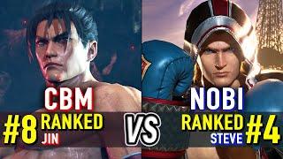 T8  CBM (#8 Ranked Jin) vs NOBI (#4 Ranked Steve)  Tekken 8 High Level Gameplay