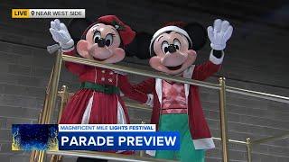 Mickey and Minnie ready for Chicago Wintrust Magnificent Mile Lights Festival and Parade