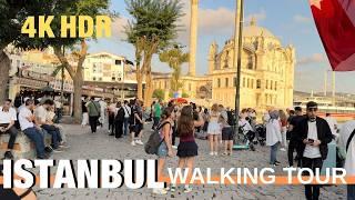 ISTANBUL TURKEY: Stunning Evening Stroll at Ortakoy & Uskudar Pier - 4K HDR Walking Tour