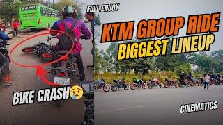 MY FIRST KTM GROUP RIDE | BIKE CRASH | BILASPUR | BIGGEST LINEUP | DUKE RC 390 250 200 | Uncut Vlogs