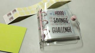 $1000 Savings Challenge Binder Set-Up | Mini Portable Budget Binder Review