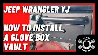 Jeep YJ Locking Glove Box Install #poweraddictscrew #jeepyj #jeepwrangleryj