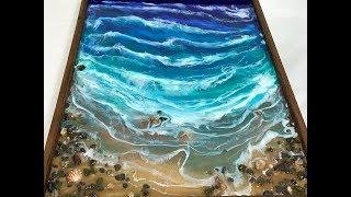 66 - Epoxy Resin Art.  Depth, Movement, Pebbles & Sand - Connection to the past. Stunning effects