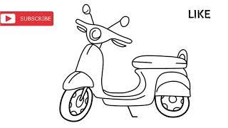 How to draw a scooter ? Как нарисовать скутер? Qanday scuter chizish