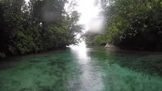 boating through channels of Escudo de Veraguas, Panama