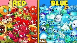 Team BLUE vs RED & ORANGE Battlez - Who Will Win? - Pvz 2 Team Plant vs Team Plant