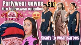 amazon festive wear haul | ready to wear sarees and partywear gowns |great Indian festival sale haul