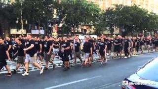 Hungarian ultras before match with Romania 04.09.2015