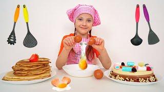 Ksysha helps Daddy cooking for Mom | Pancakes For My Mom song for kids from Ksysha Kids TV