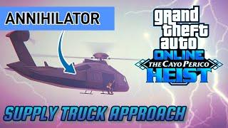 Cayo Perico ANNIHILATOR & SUPPLY TRUCK Approach during THUNDERSTORM Solo ELITE + HARD MODE