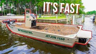 180HP IN A JON BOAT?! Jet Boat Build Walk Through and Water Test