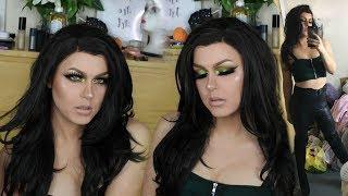 Olive Green Smokey Sexy TARTAN Glamour | Drag / Crossdresser Makeup & Body Transformation