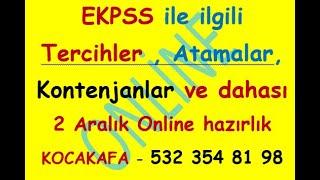 EKPSS atamaları,tercihleri,kadro dağılımları ve çok daha fazlası. SORU -CEVAP Kocakafa Uzaktan Eğiti