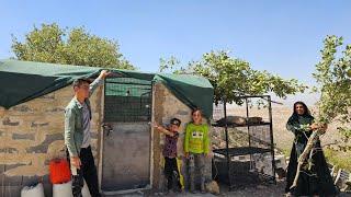  Building a kitchen door and moving soil for the courtyard of a nomadic house in the highlands ️