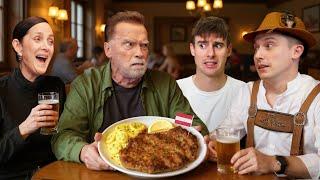 Arnold Schwarzenegger fed us an Austrian Feast! ft. Carrie-Anne Moss