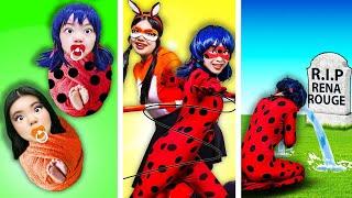 FROM BIRTH TO DEATH OF  SUPERHERO MIRACULOUS LADYBUG’S SISTER RENA ROUGE BY CRAFTY HACKS PLUS