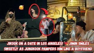 JIKOOK ON A DATE IN LOS ANGELES!  Jimin Smiles Sweetly As Jungkook Pampers Him Like a Boyfriend