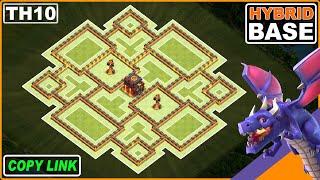 NEW! TH10 HYBRID/TROPHY Base 2024 Copy Link - Clash of Clans