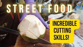 The Art of Cutting Coconut Thai Street Food Mastery