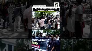 SFI protests at Kerala Raj Bhavan over Bharat Mata portrait; police deploy water cannon to disperse