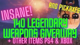 FALLOUT 76 INSANE GIVEAWAY OVER 140 LEGENDARY WEAPONS, PICKAXES & MORE! PS4 & XBOX