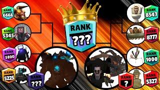 Skibidi toilet tournament brawl stars ranks up Team Skibidi Man vs Damaged  Skibidi Toilets